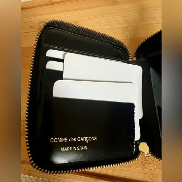 Comme des Garcons Square Bifold Full Zip Around Wallet in Black Hologram - Rare - Picture 14 of 15